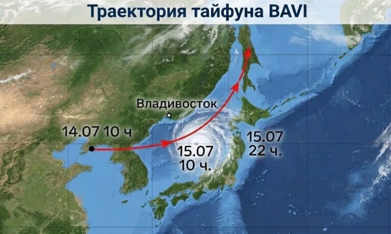 Супертайфун BAVI ослаб, но принесет Приморью мощные дожди